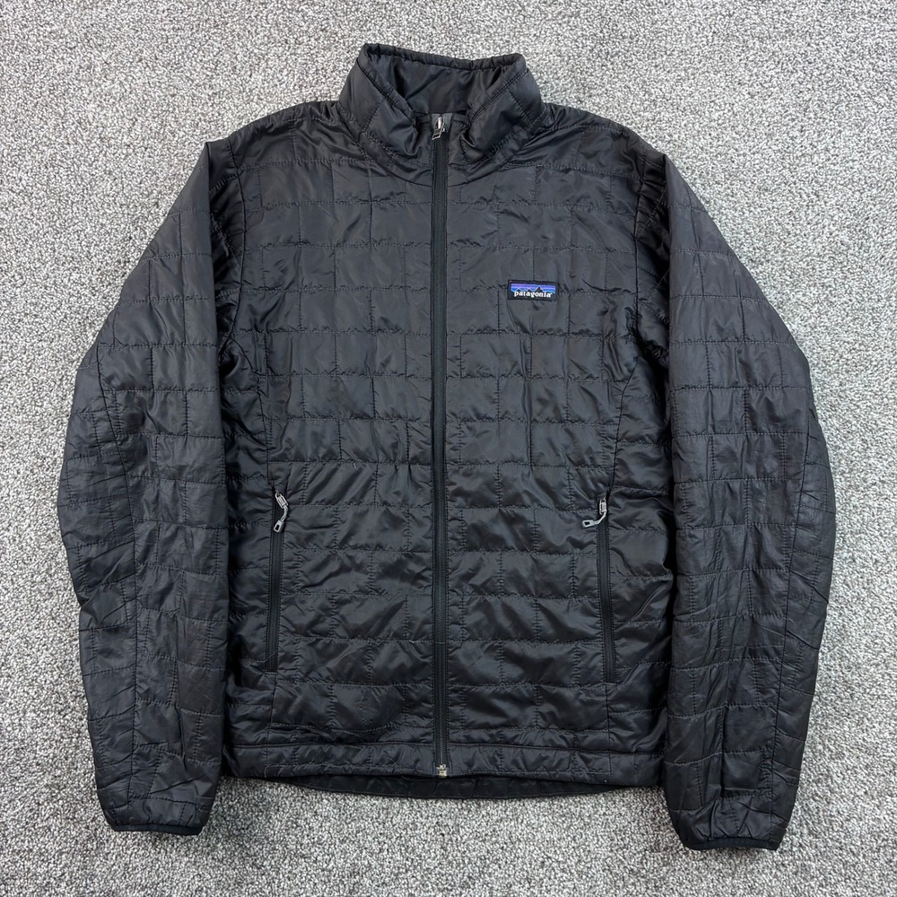 Patagonia Nano Puff Jacket Mens Small Black Full Zip Quilted Insulated 84212